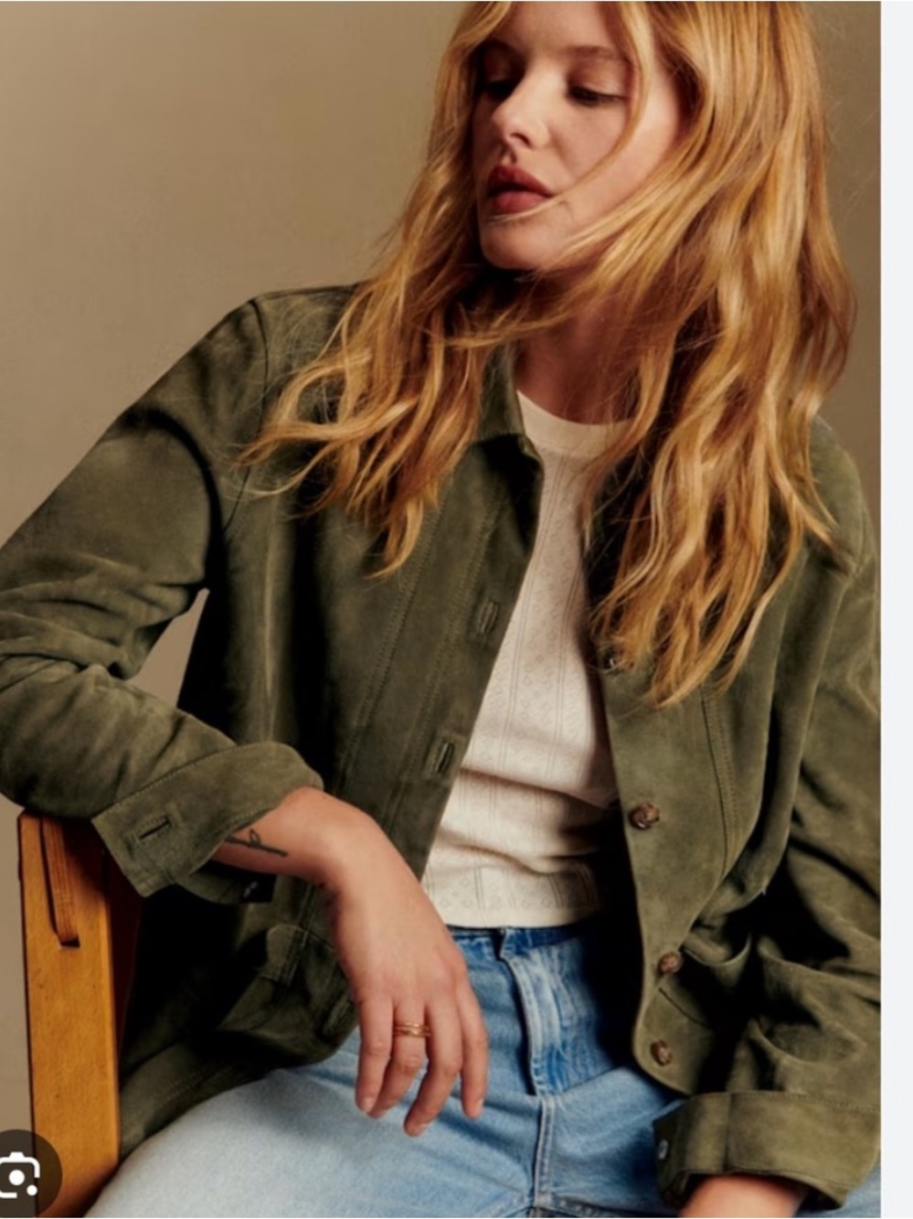 Olive Green Suede Jacket